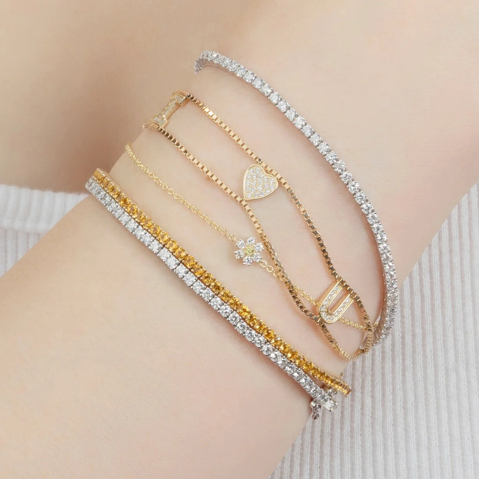 Personalized Citrine Tennis Bracelet in 14K/18K Yellow Gold / November Birthstone Bracelet - Image 10