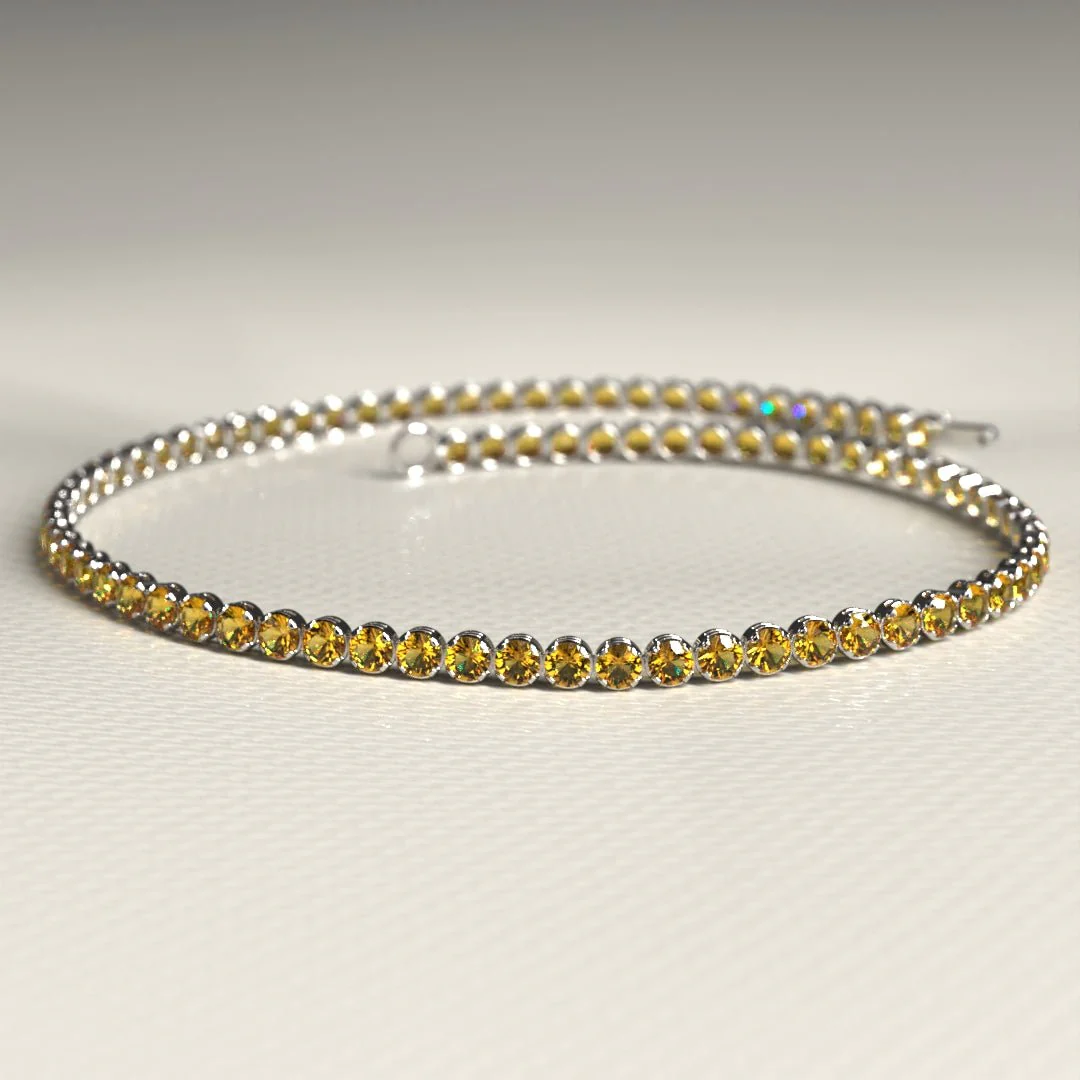 Personalized Citrine Tennis Bracelet in 14K/18K Yellow Gold / November Birthstone Bracelet - Image 12