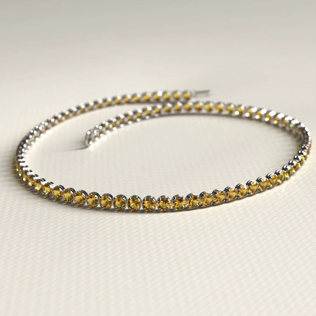 Personalized Citrine Tennis Bracelet in 14K/18K Yellow Gold / November Birthstone Bracelet - Image 13