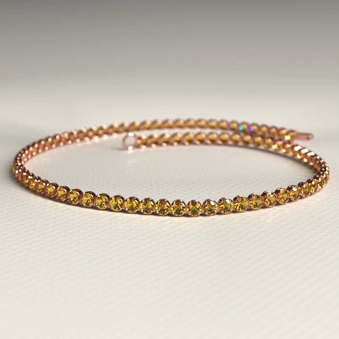 Personalized Citrine Tennis Bracelet in 14K/18K Yellow Gold / November Birthstone Bracelet - Image 15
