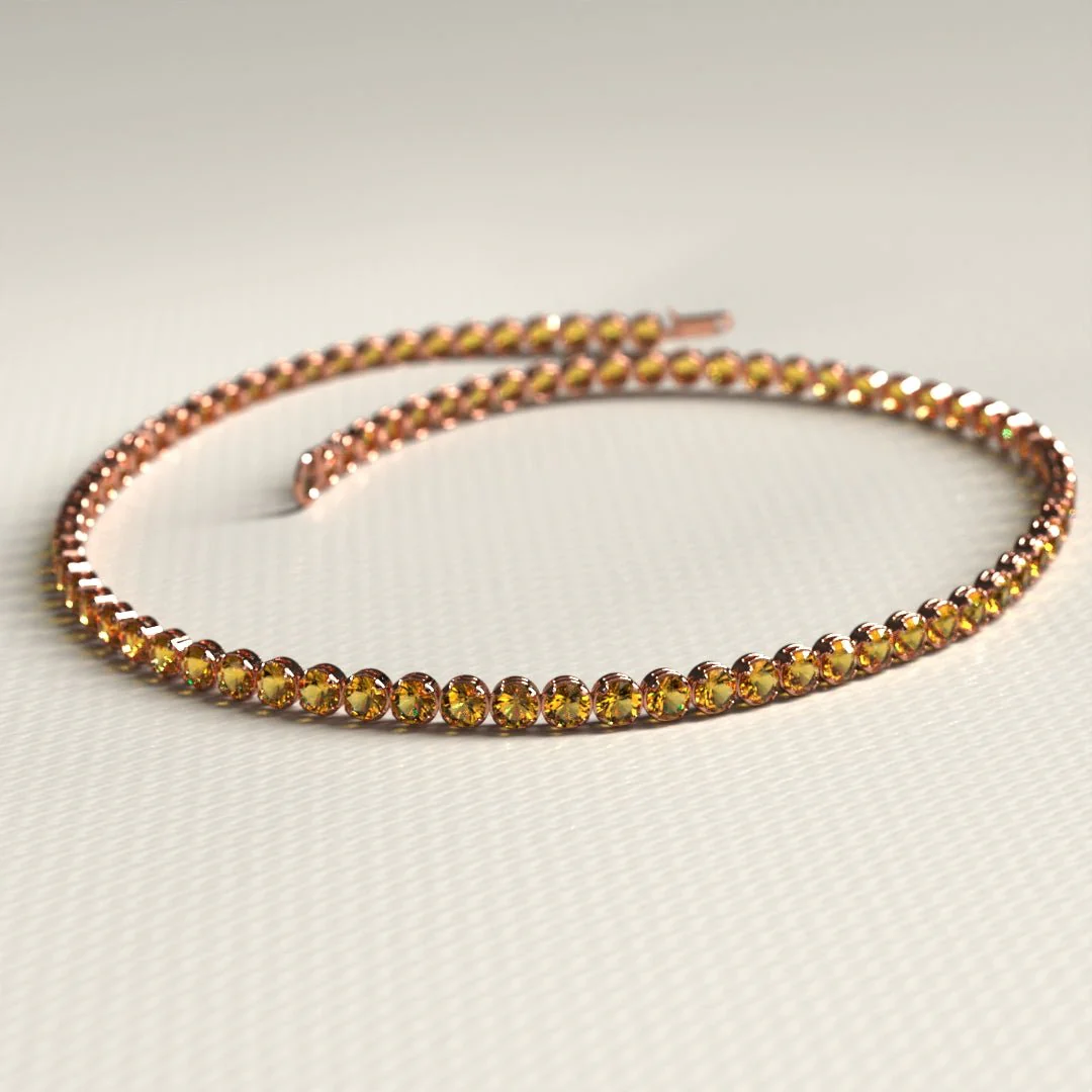Personalized Citrine Tennis Bracelet in 14K/18K Yellow Gold / November Birthstone Bracelet - Image 16