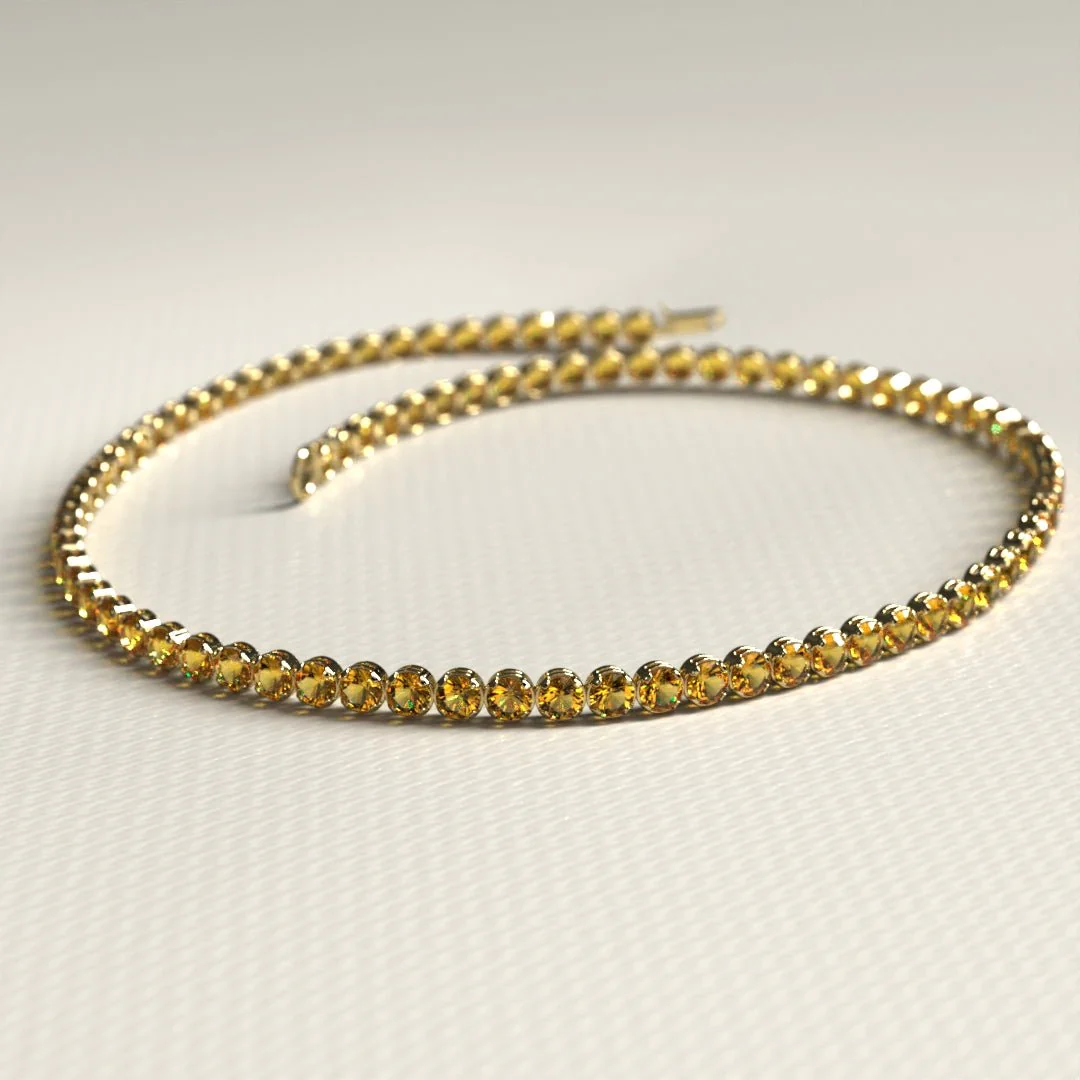 Personalized Citrine Tennis Bracelet in 14K/18K Yellow Gold / November Birthstone Bracelet - Image 4