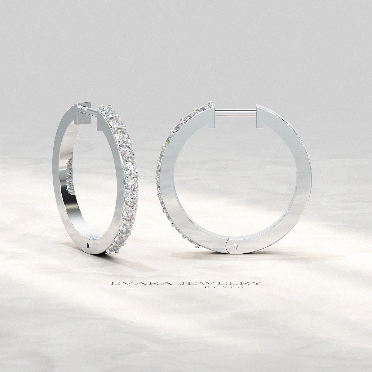 Diamond Half Hoop Earrings for Women - Image 10