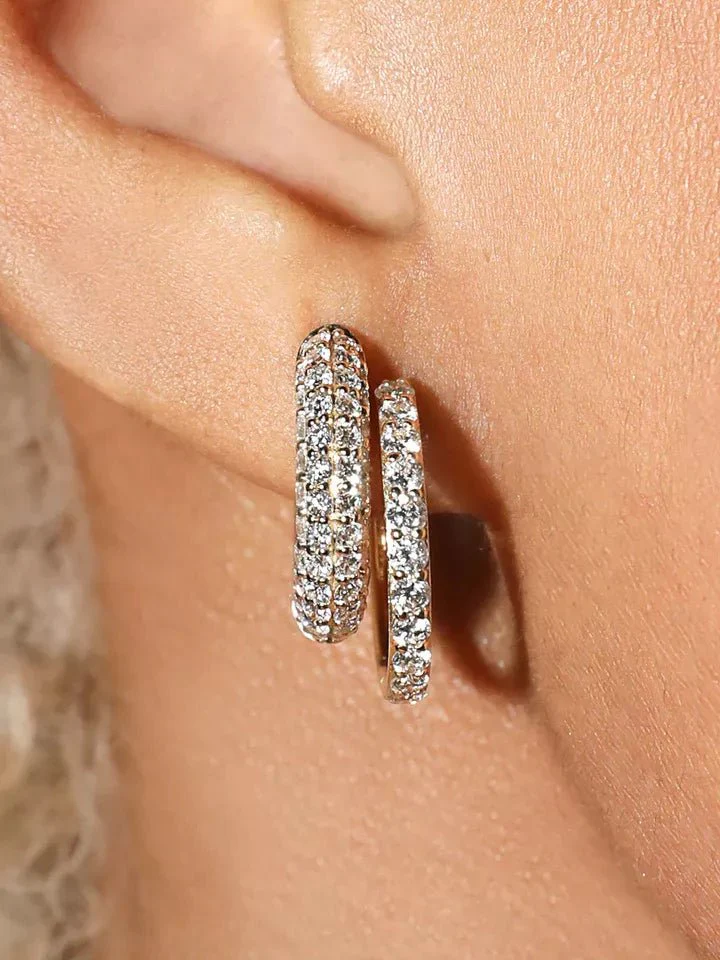 Diamond Half Hoop Earrings for Women - Image 15
