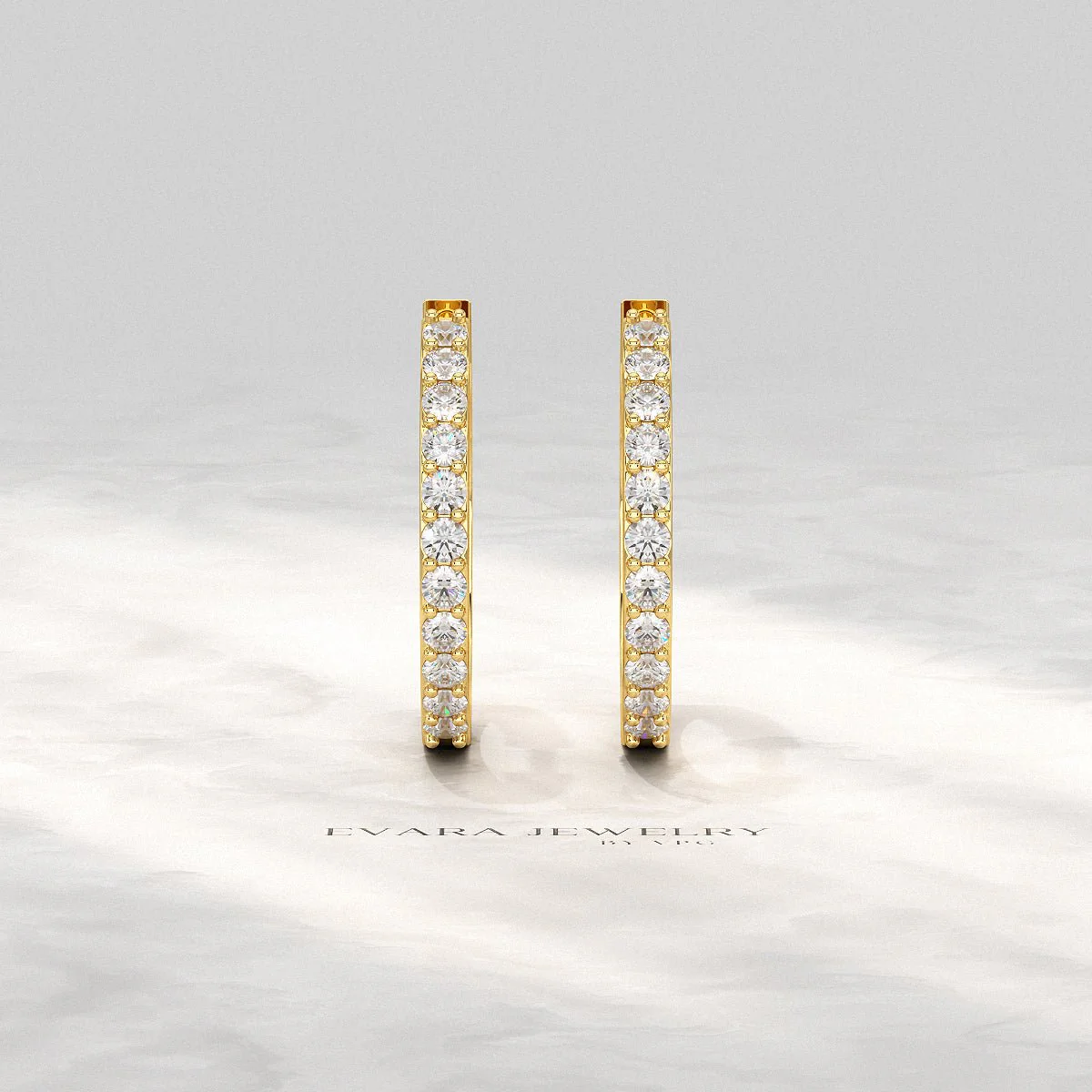Diamond Half Hoop Earrings for Women - Image 3