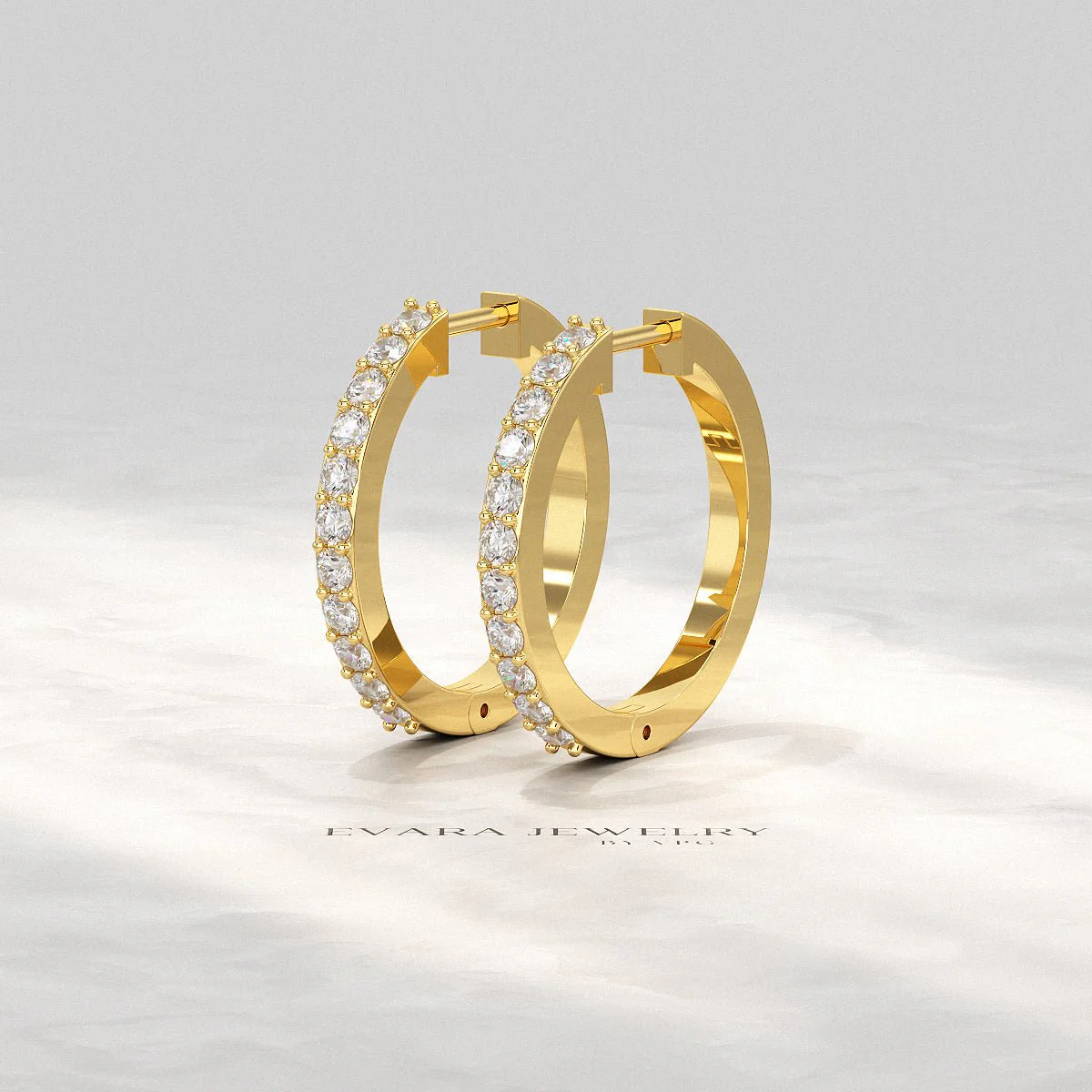 Diamond Half Hoop Earrings for Women - Image 5
