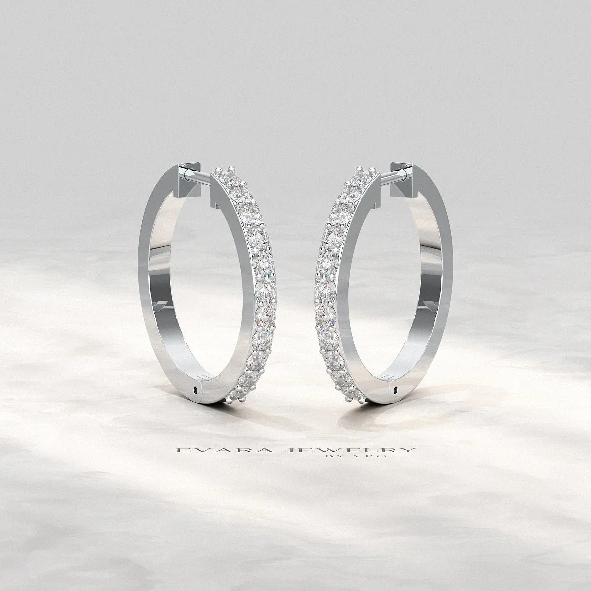 Diamond Half Hoop Earrings for Women - Image 7