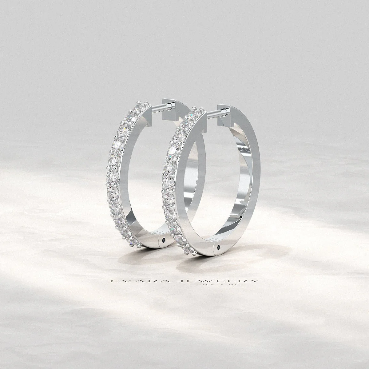Diamond Half Hoop Earrings for Women - Image 9