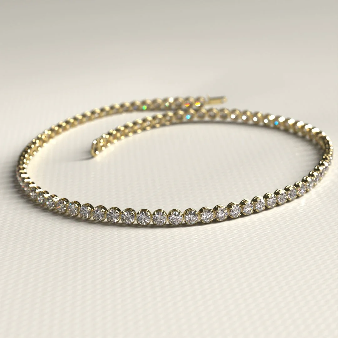 1.72 Carat 14K Gold Dainty Diamond Tennis Bracelet - Image 10