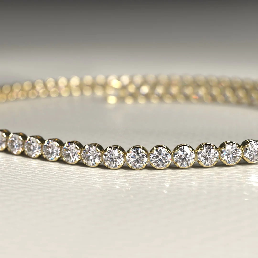 1.72 Carat 14K Gold Dainty Diamond Tennis Bracelet - Image 11