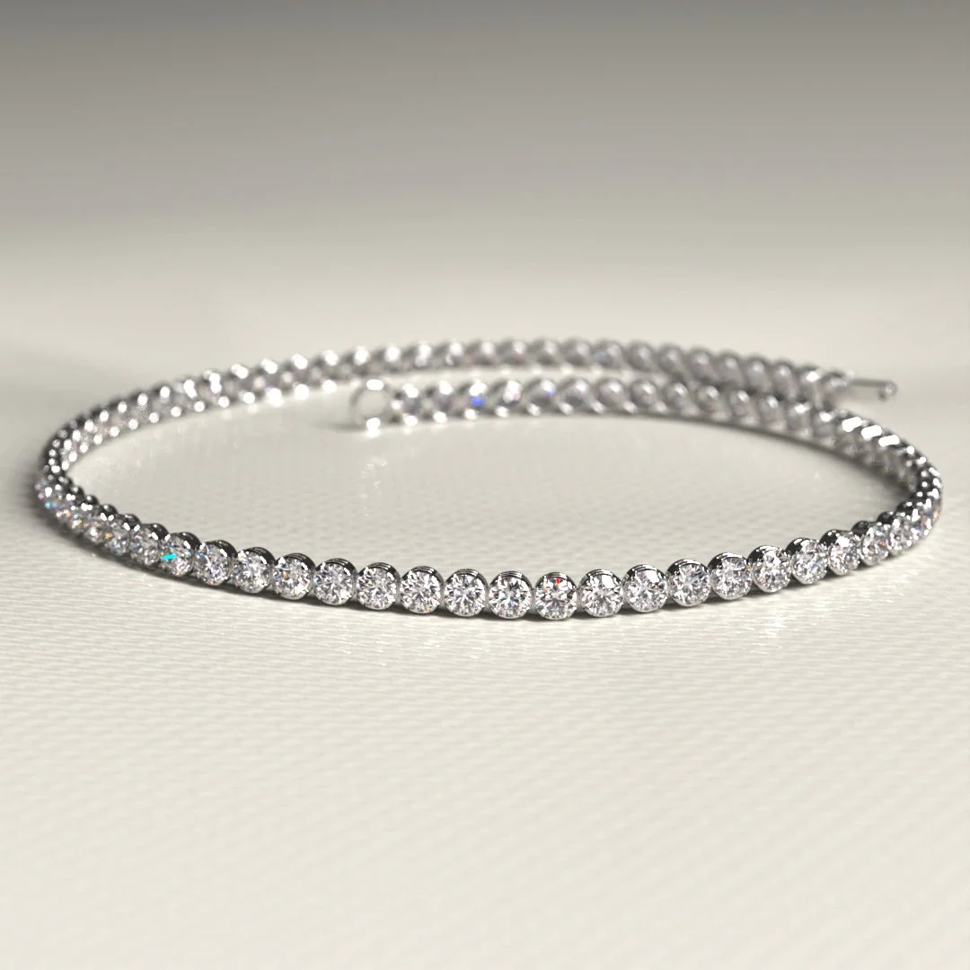1.72 Carat 14K Gold Dainty Diamond Tennis Bracelet - Image 12