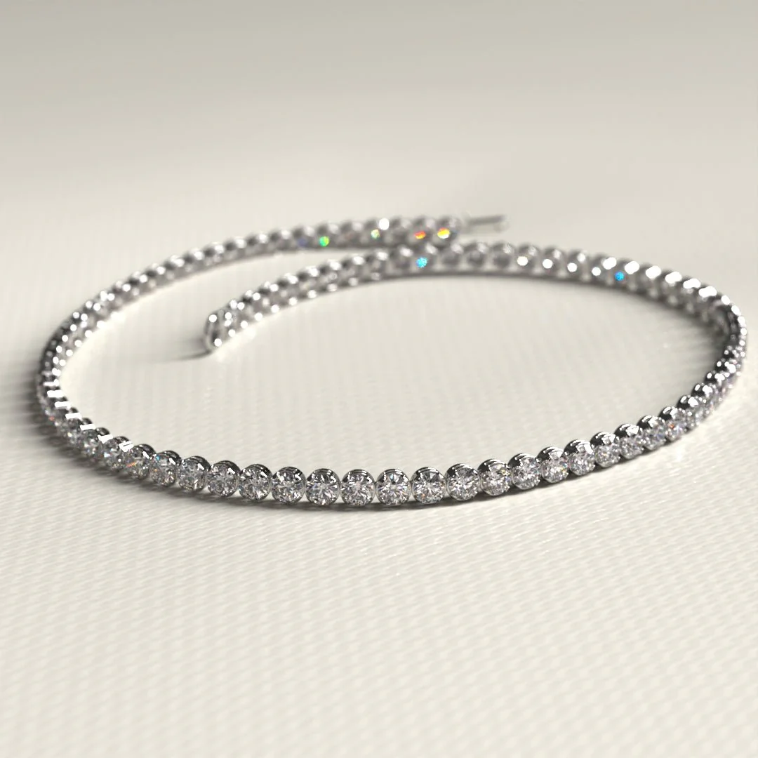 1.72 Carat 14K Gold Dainty Diamond Tennis Bracelet - Image 14