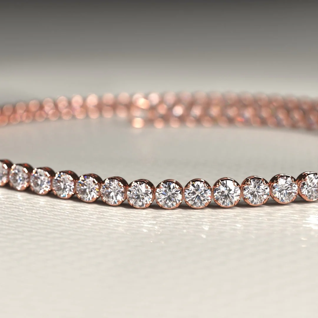 1.72 Carat 14K Gold Dainty Diamond Tennis Bracelet - Image 15