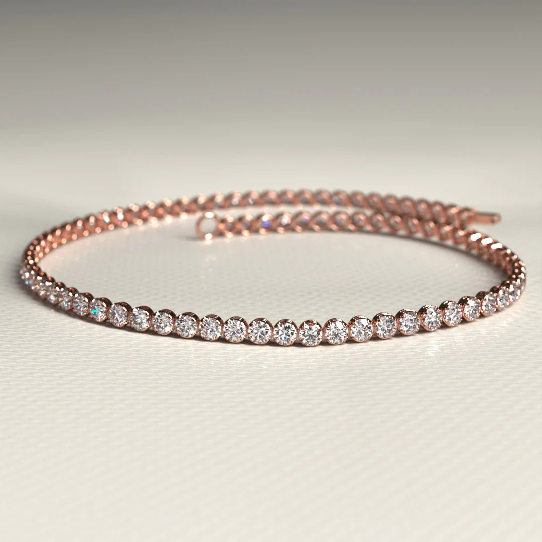1.72 Carat 14K Gold Dainty Diamond Tennis Bracelet - Image 16