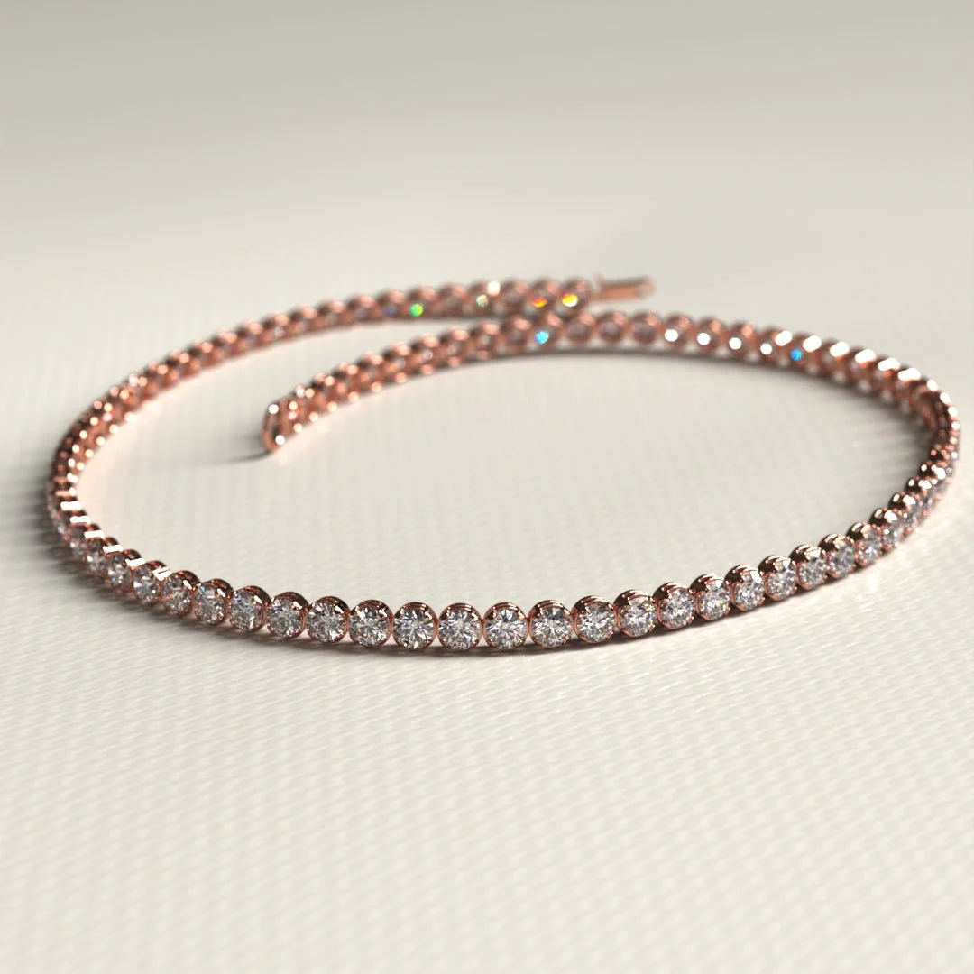 1.72 Carat 14K Gold Dainty Diamond Tennis Bracelet - Image 17