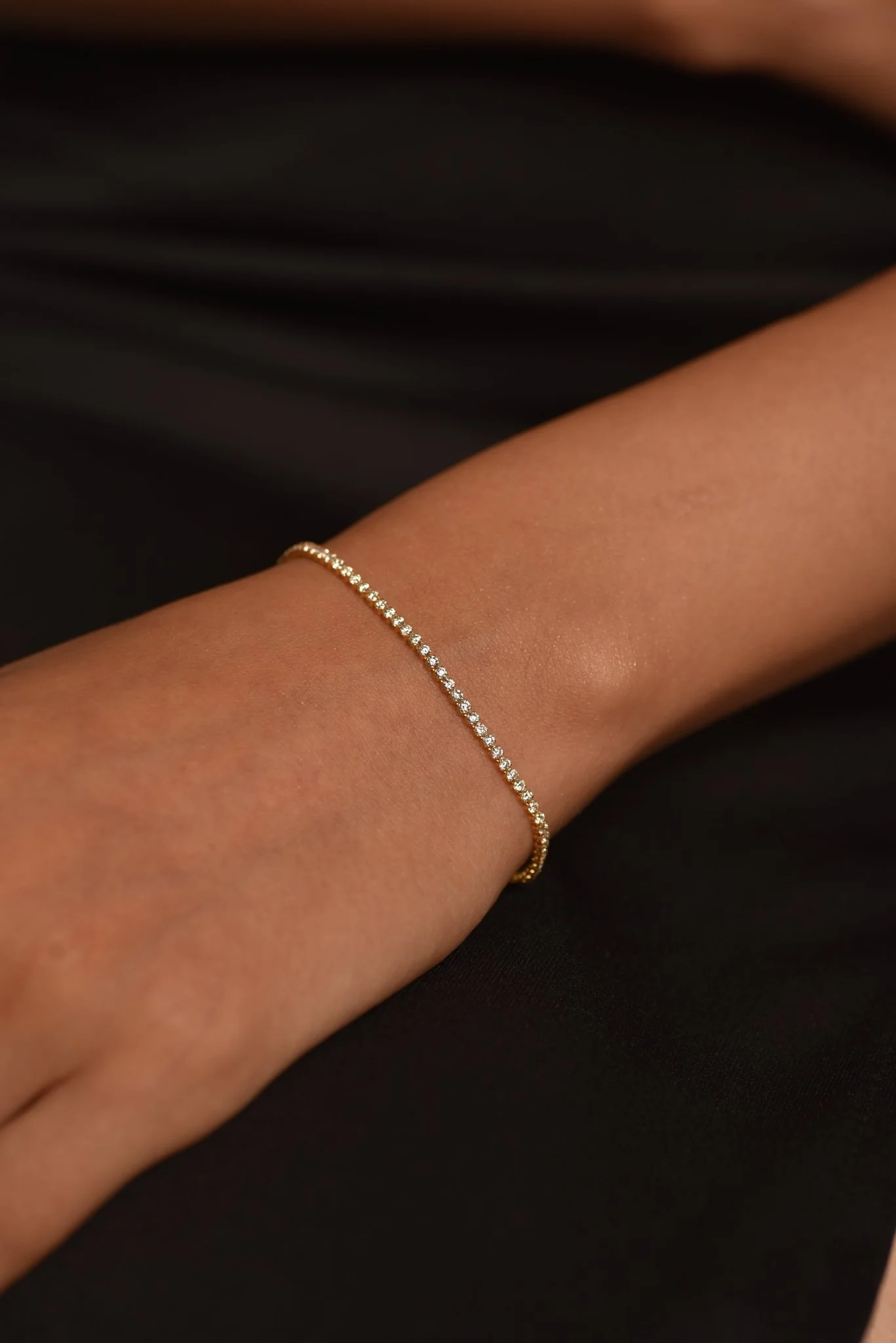 1.72 Carat 14K Gold Dainty Diamond Tennis Bracelet - Image 3