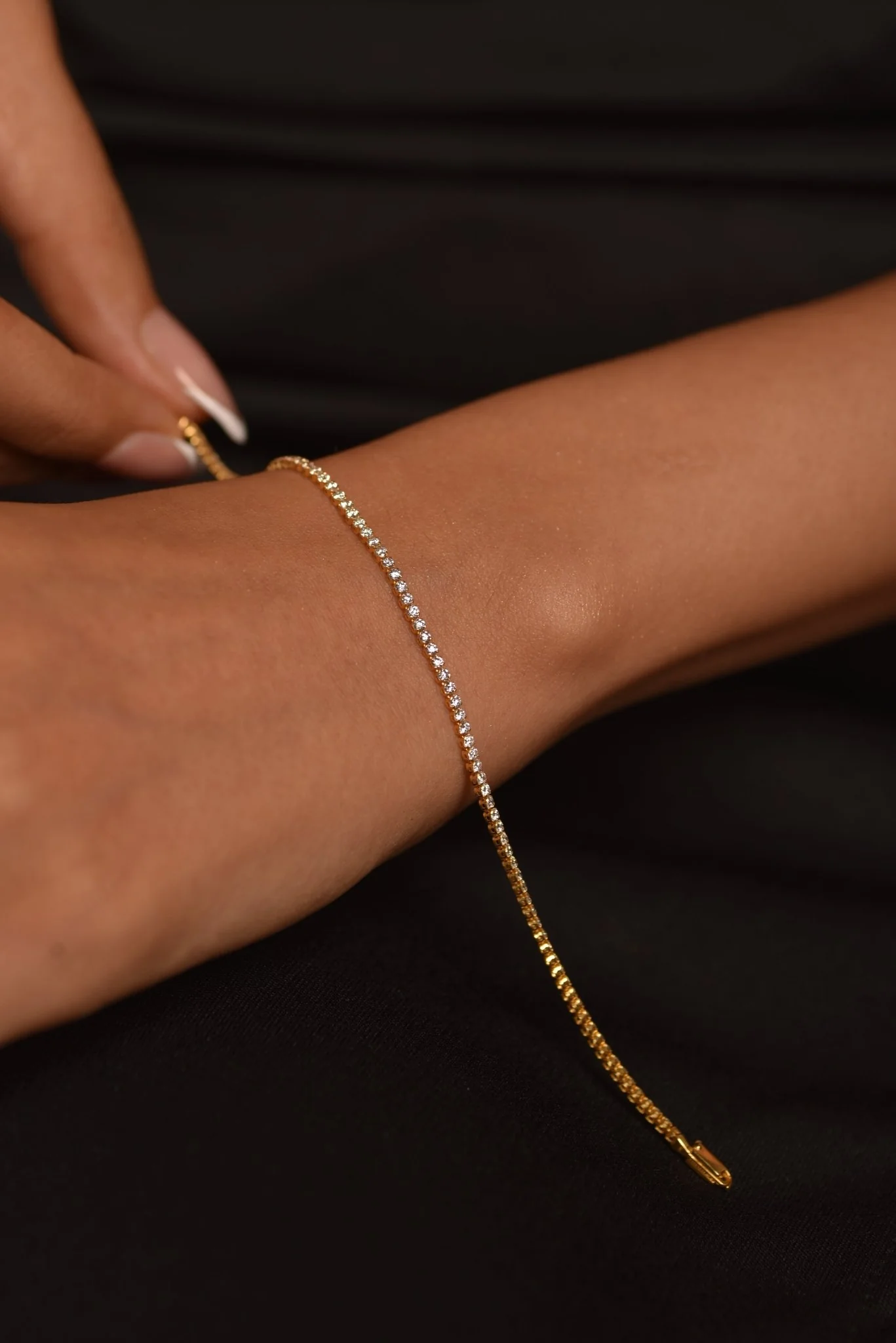 1.72 Carat 14K Gold Dainty Diamond Tennis Bracelet - Image 4