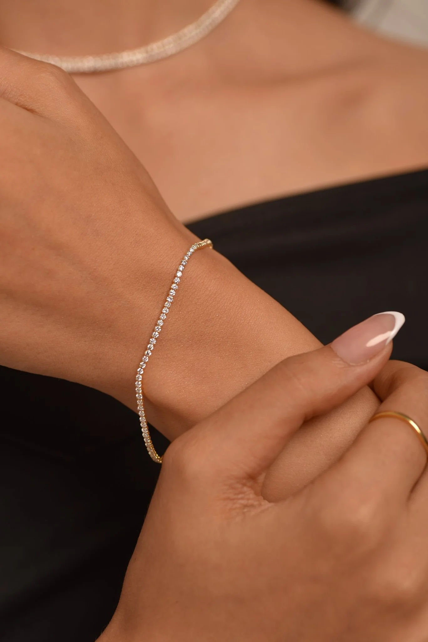 1.72 Carat 14K Gold Dainty Diamond Tennis Bracelet - Image 5