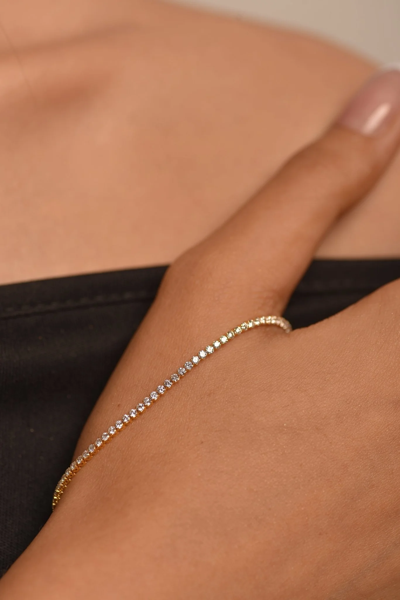1.72 Carat 14K Gold Dainty Diamond Tennis Bracelet - Image 6