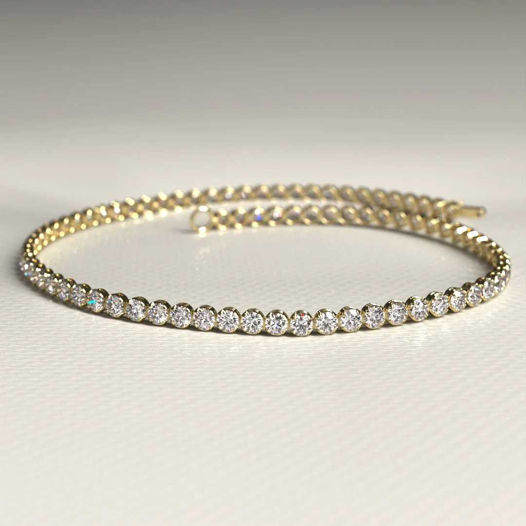1.72 Carat 14K Gold Dainty Diamond Tennis Bracelet - Image 9