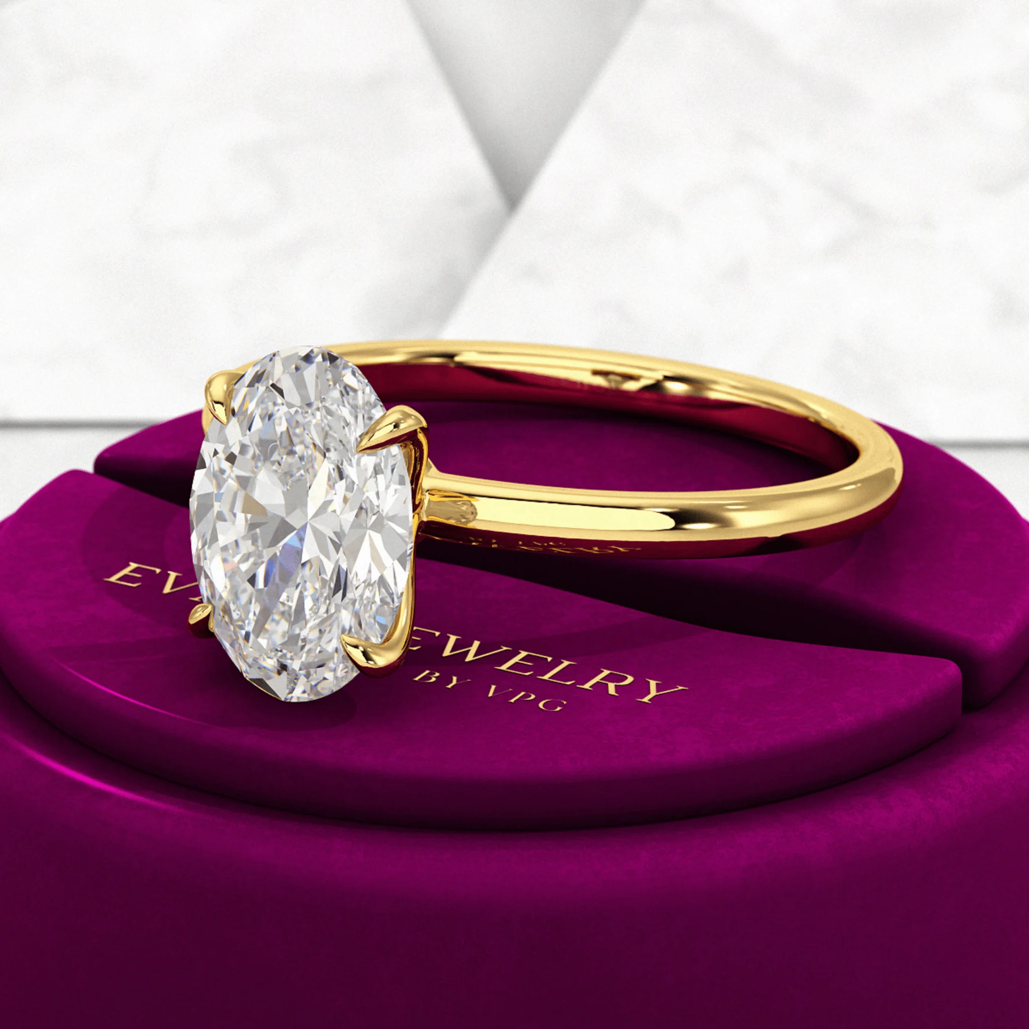2.25 Carat Oval Cut Diamond Engagement Ring - Image 7