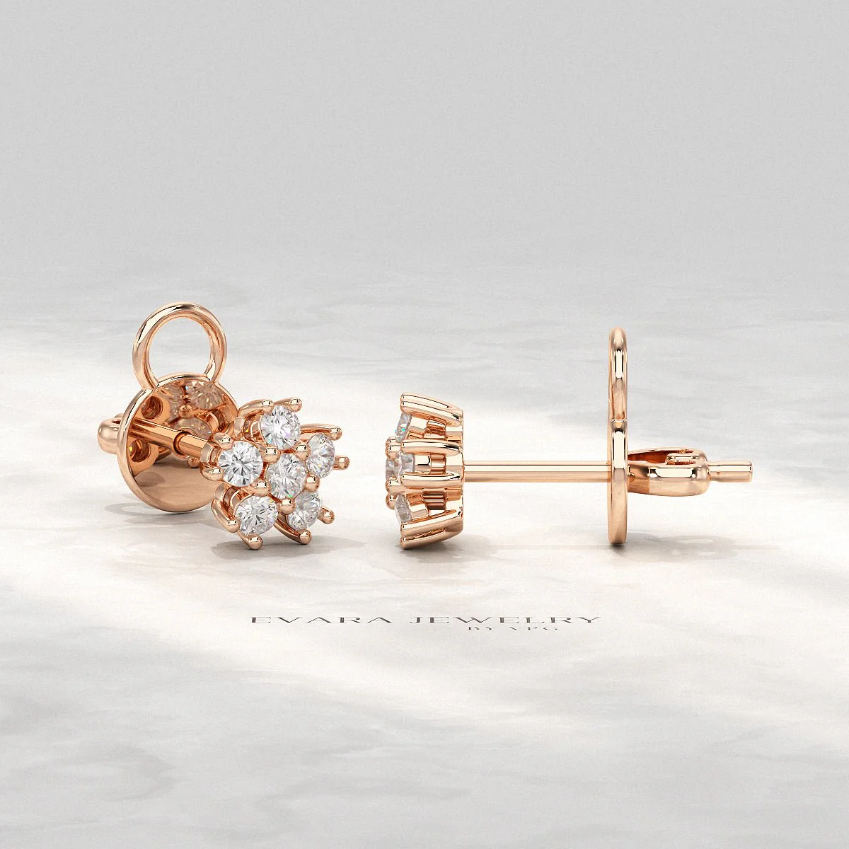 Flora Five Stone Diamond Studs - Image 10