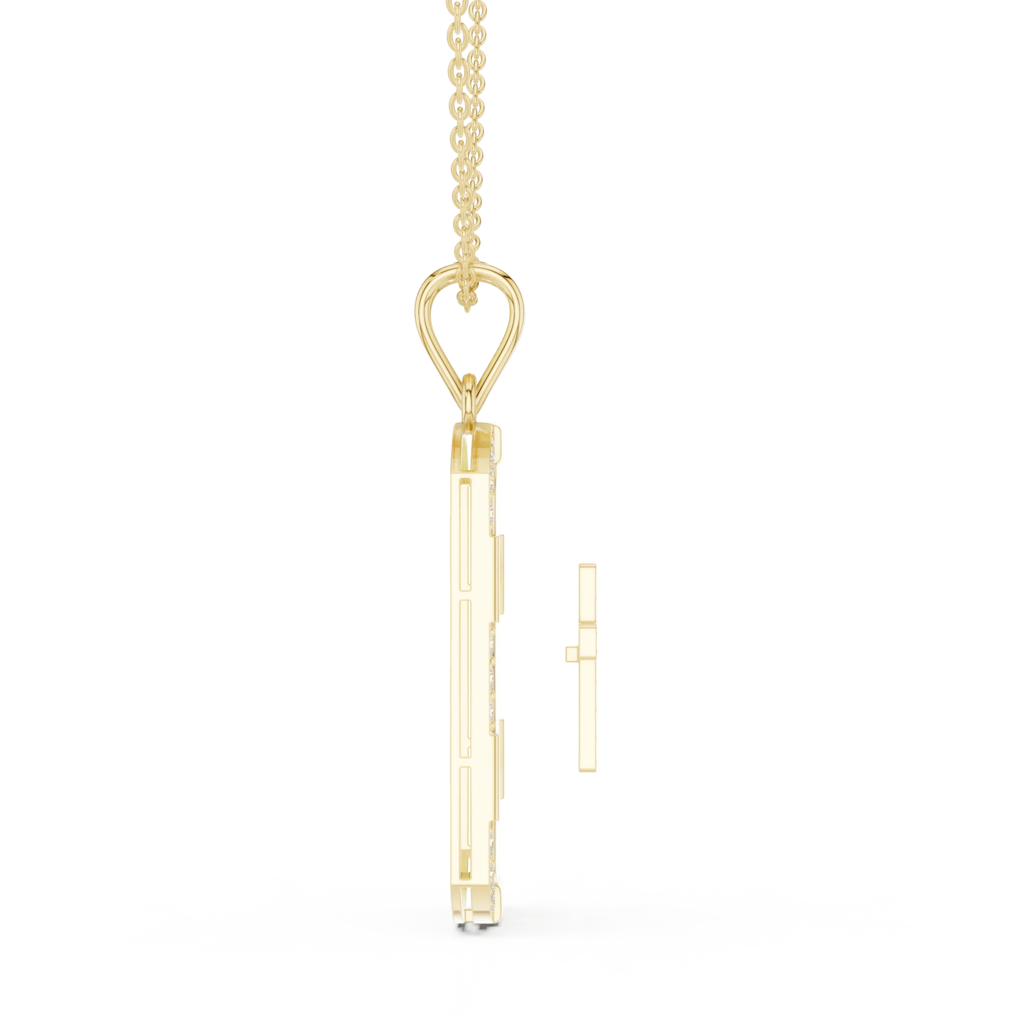 Gold Diamond Cross Pendant Necklace - Image 13