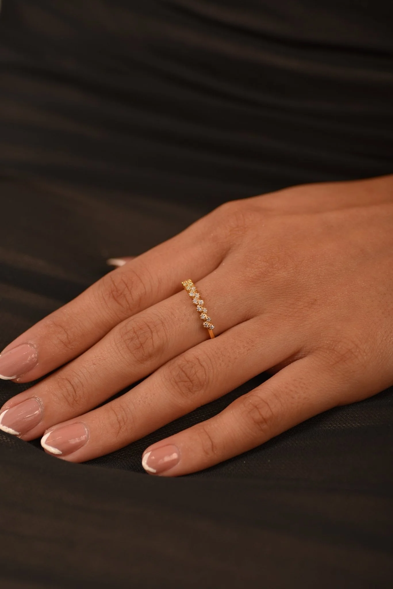 Gold Graduated Diamond - 14K Stacking Ring - Image 3