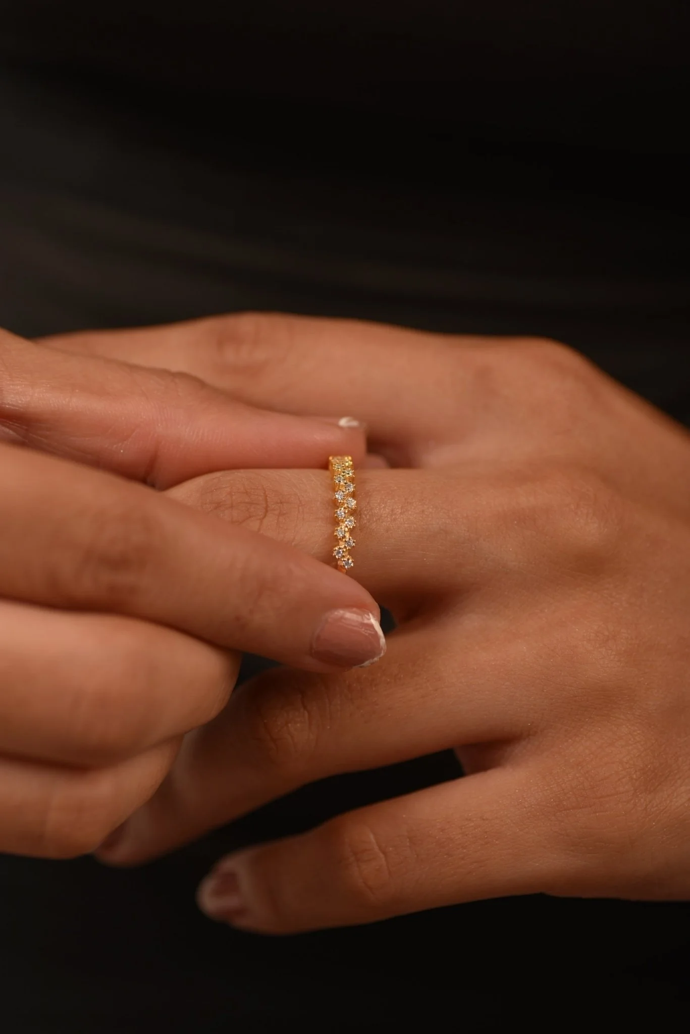 Gold Graduated Diamond - 14K Stacking Ring - Image 4
