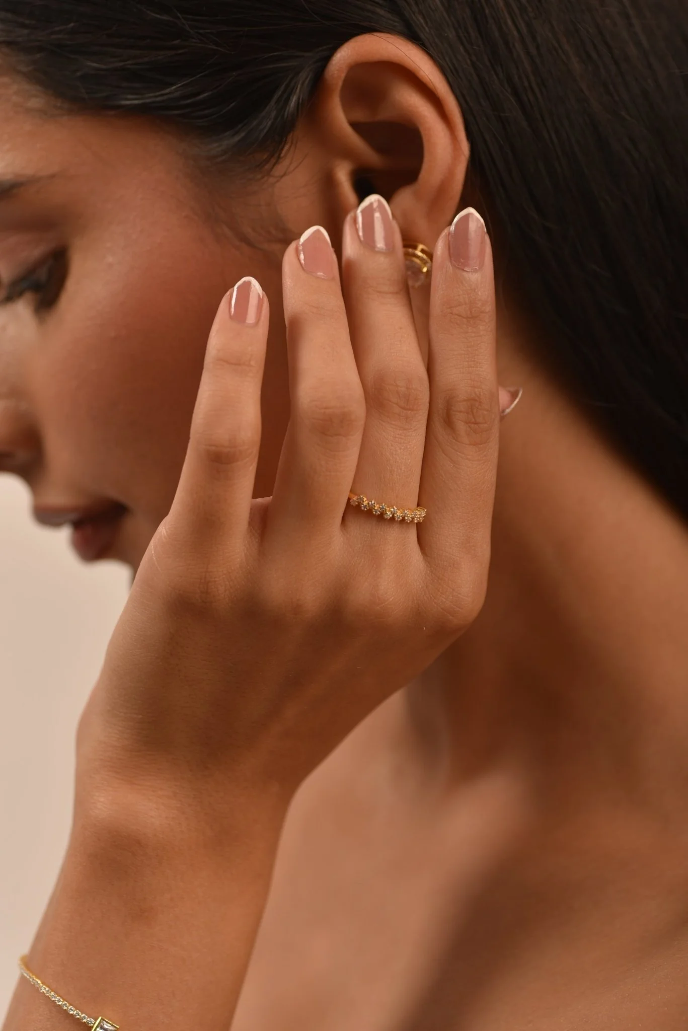 Gold Graduated Diamond - 14K Stacking Ring - Image 5
