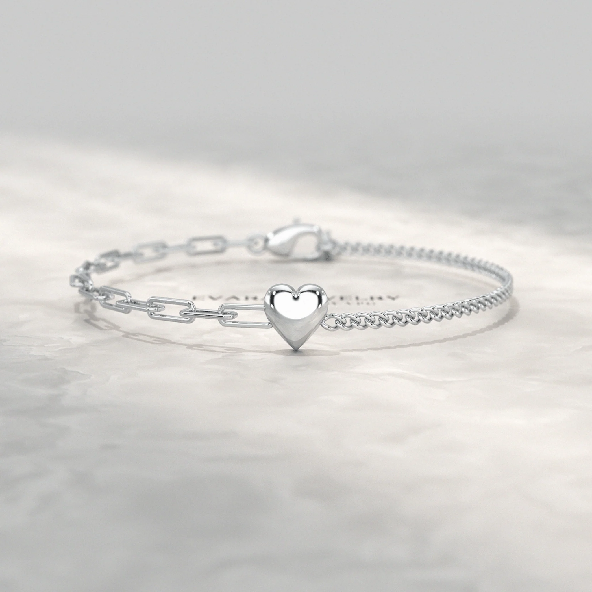 Gold Heart Paperclip & Cuban 50-50 Bracelet - Image 7