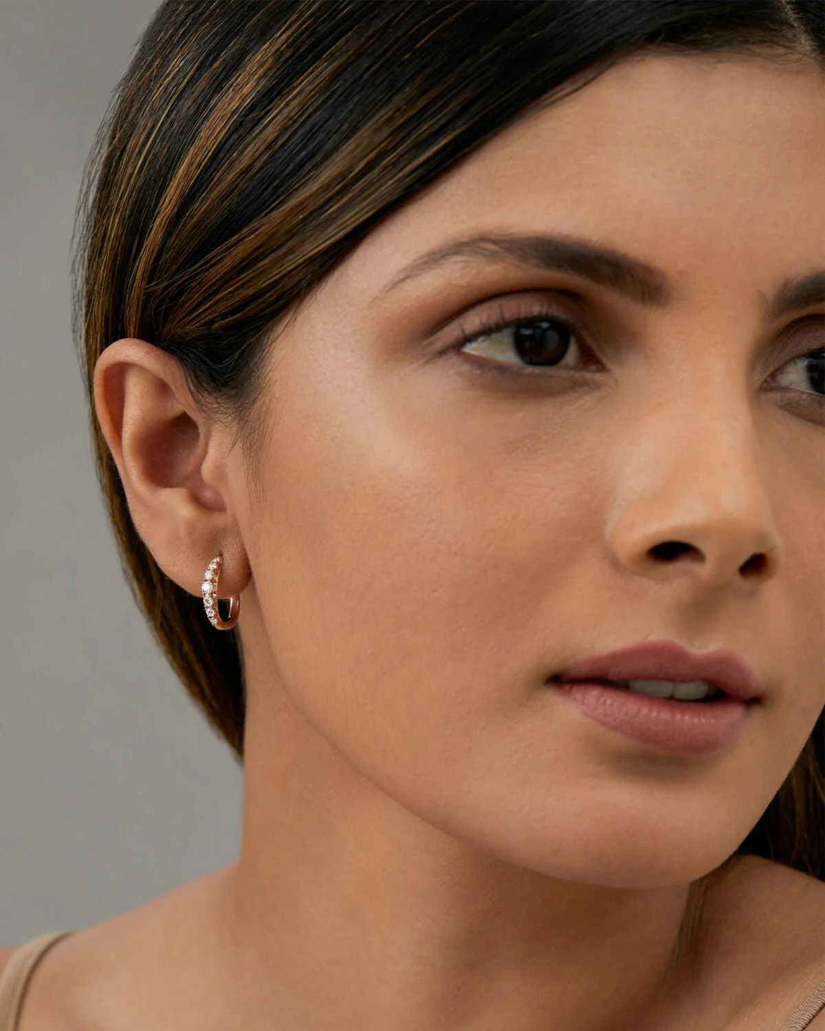 Graduating Lab Grown Diamond Diamond Hoop Earrings - Image 3