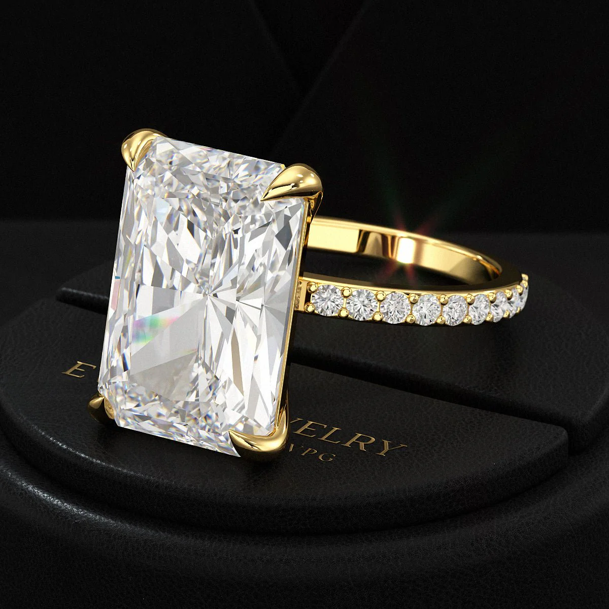 HUGE 10 Carat Radiant Cut Diamond Engagement Ring - Image 6