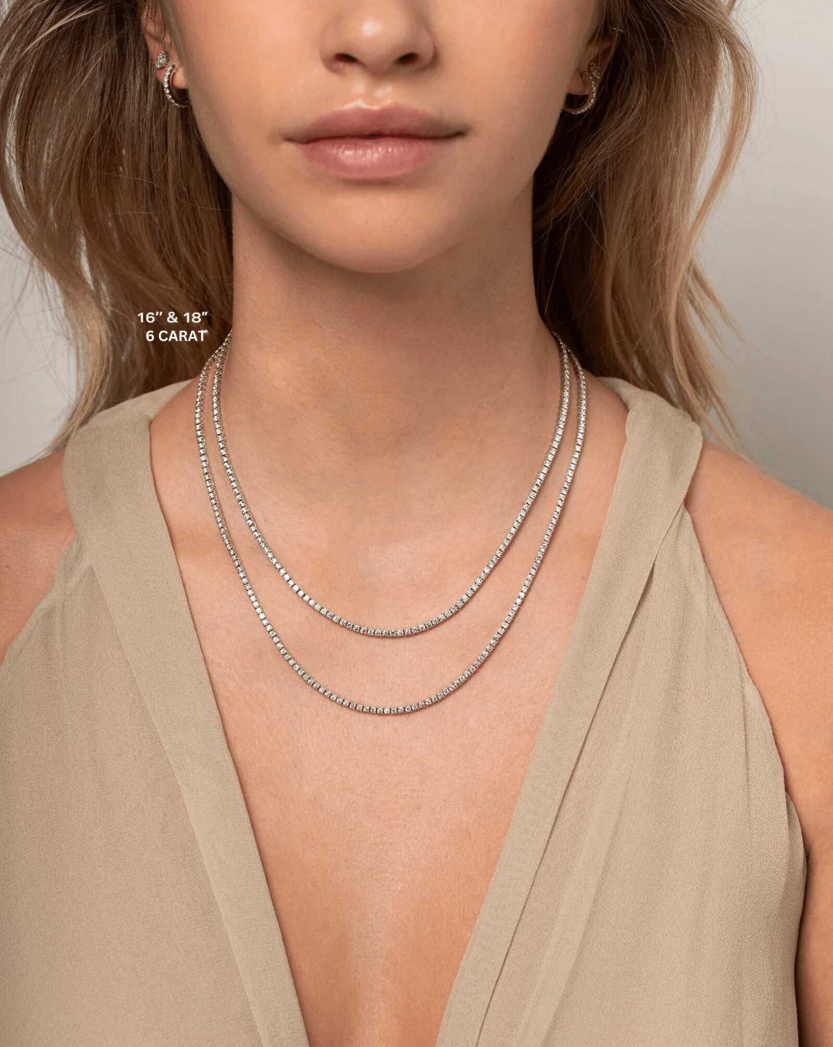 Luxury Diamond Tennis Necklace - 14K/18K White Gold Lab Grown Diamond Choker - Image 19