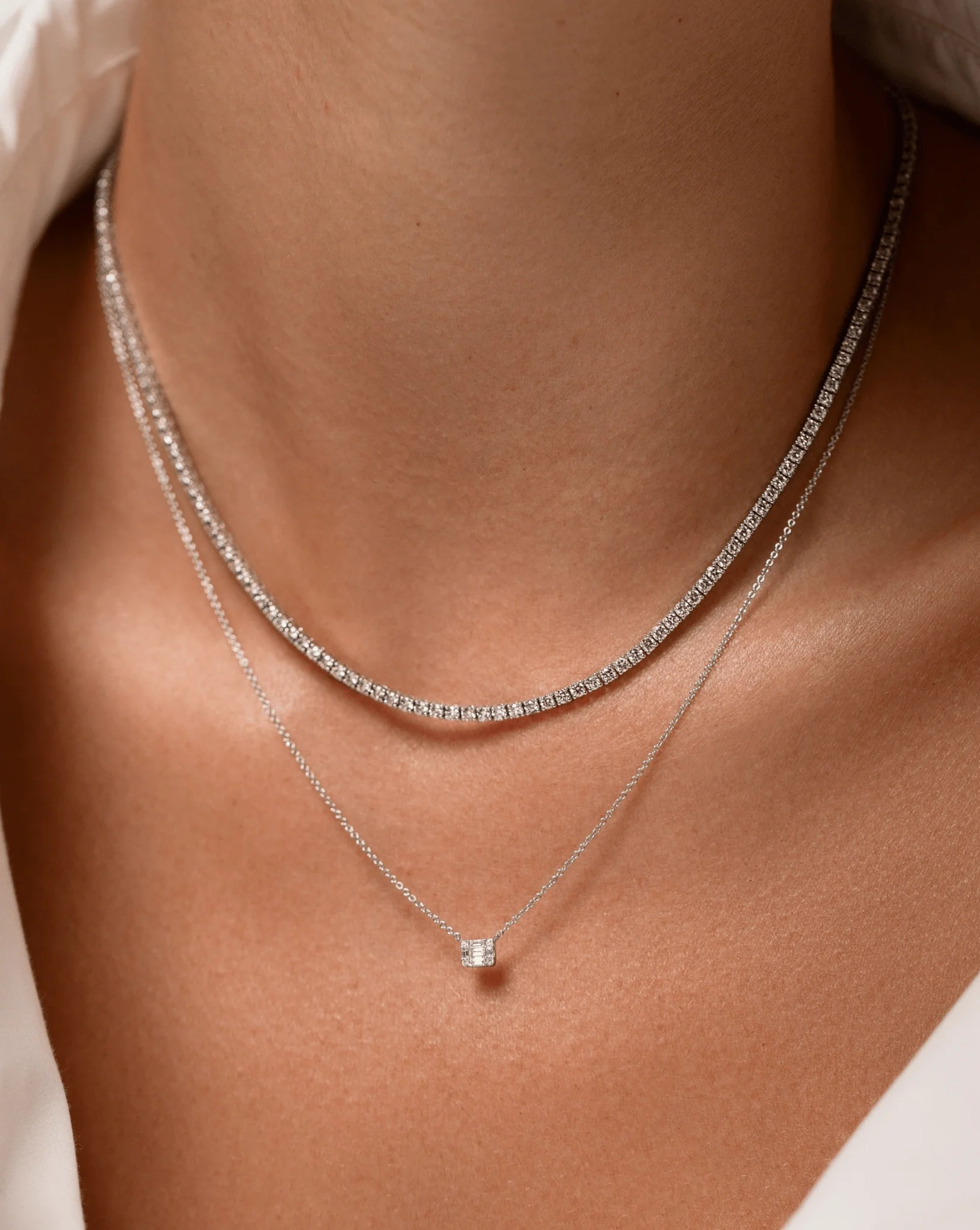 Luxury Diamond Tennis Necklace - 14K/18K White Gold Lab Grown Diamond Choker - Image 22