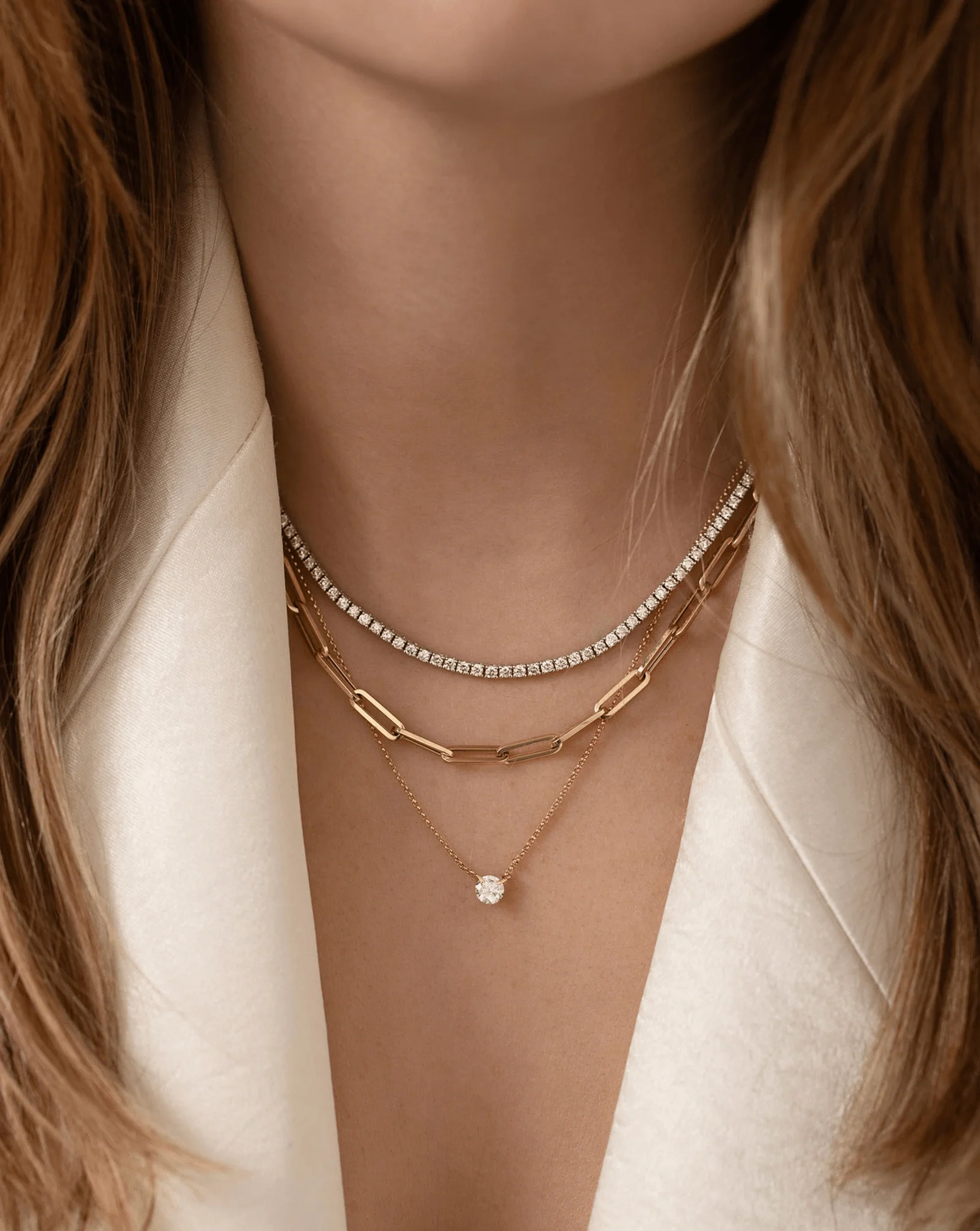 Luxury Diamond Tennis Necklace - 14K/18K White Gold Lab Grown Diamond Choker - Image 24
