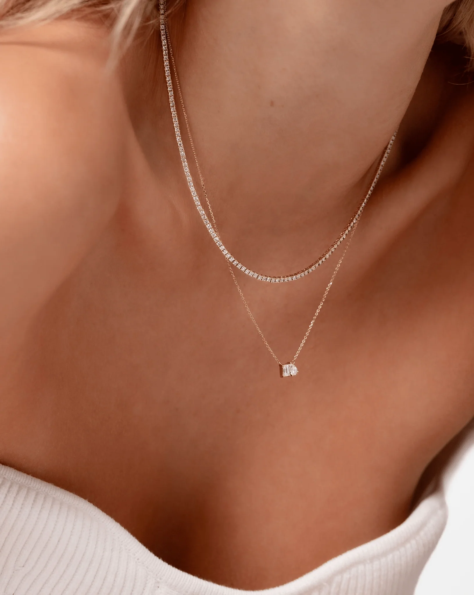 Luxury Diamond Tennis Necklace - 14K/18K White Gold Lab Grown Diamond Choker - Image 26