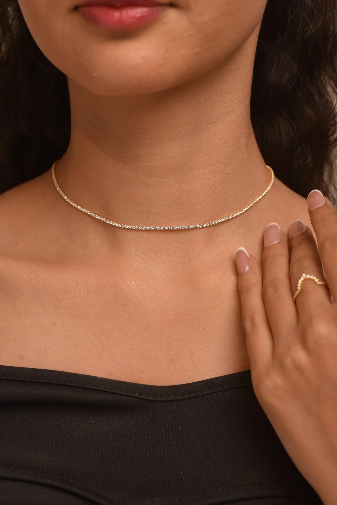 Luxury Diamond Tennis Necklace - 14K/18K White Gold Lab Grown Diamond Choker - Image 3