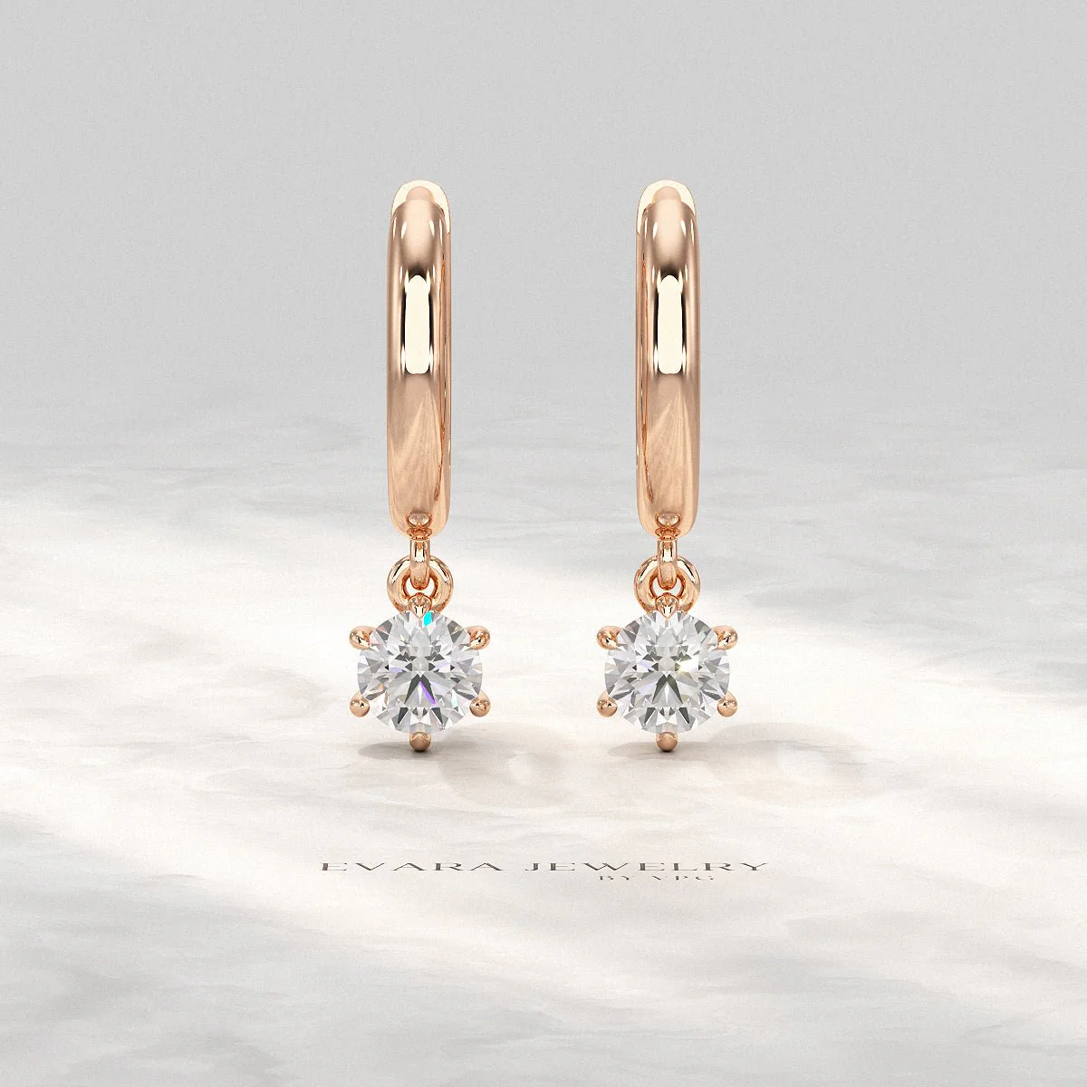 Minimal Diamond Drop Huggies Hoop Earrings - Image 11