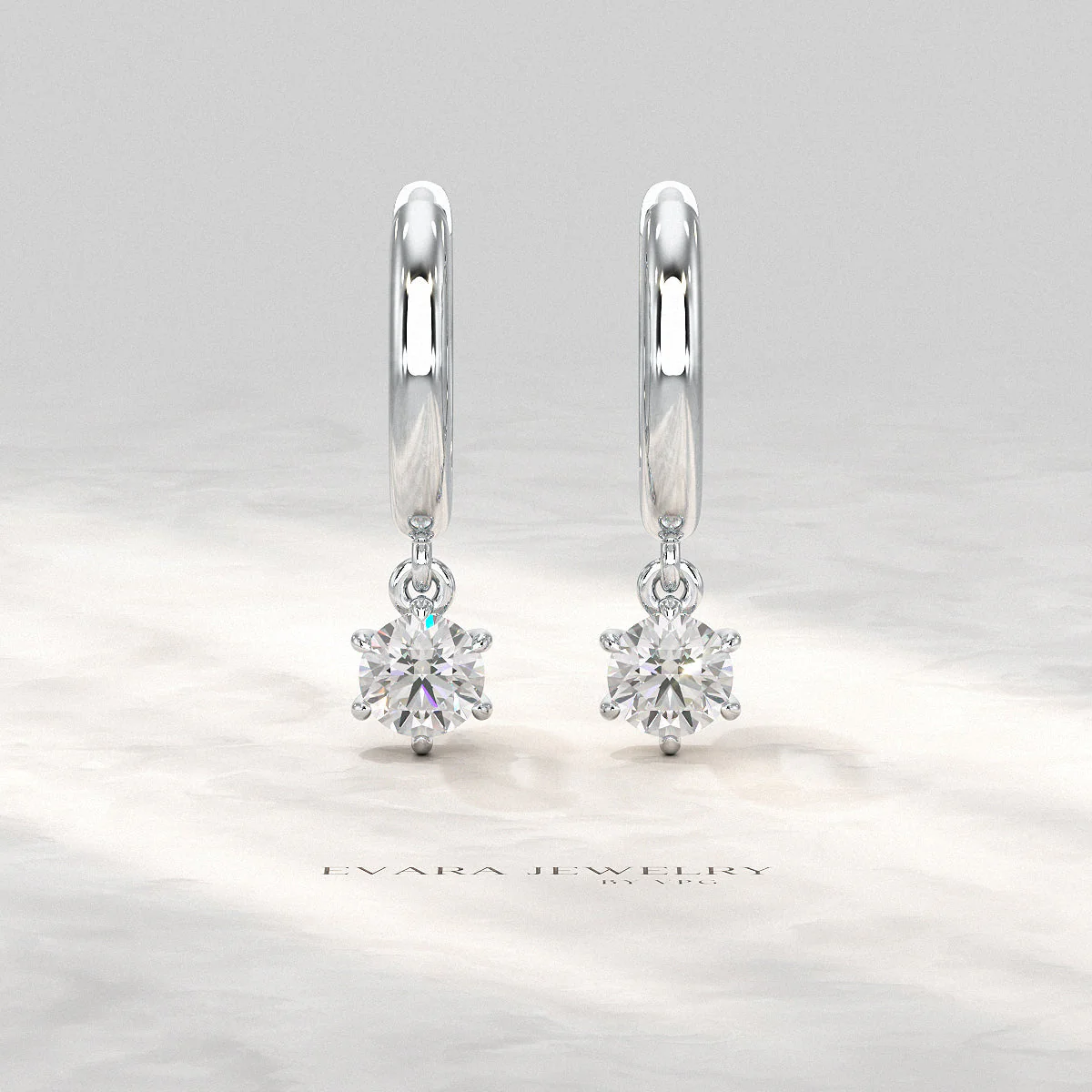 Minimal Diamond Drop Huggies Hoop Earrings - Image 7