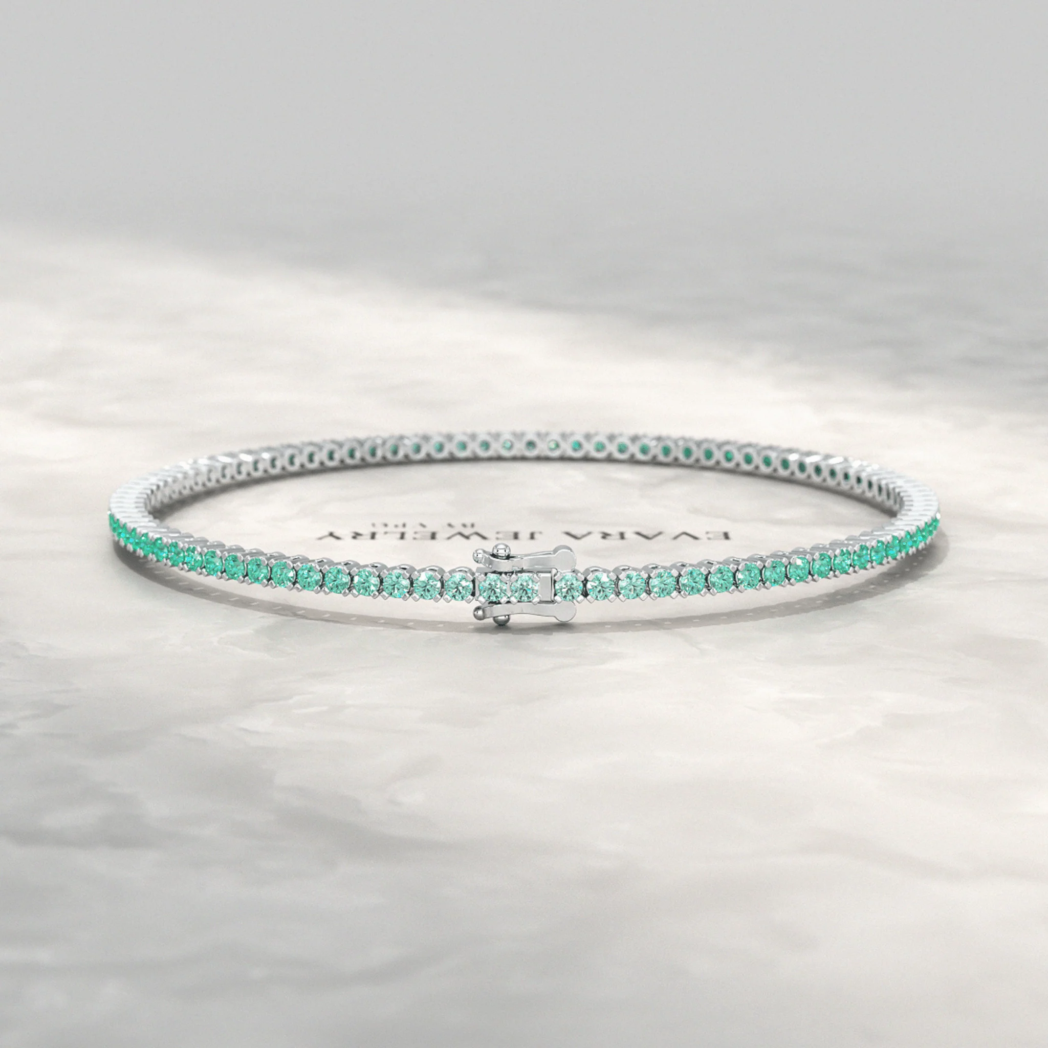 Natural Emerald Ombre 3.12 Carats Tennis Bracelet in 14K/18K Yellow Gold - Image 7