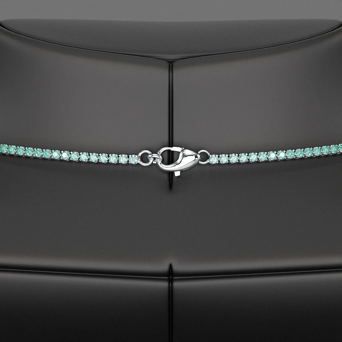 Natural Emerald Ombre Tennis Necklace in 14K/18K Gold - Image 5