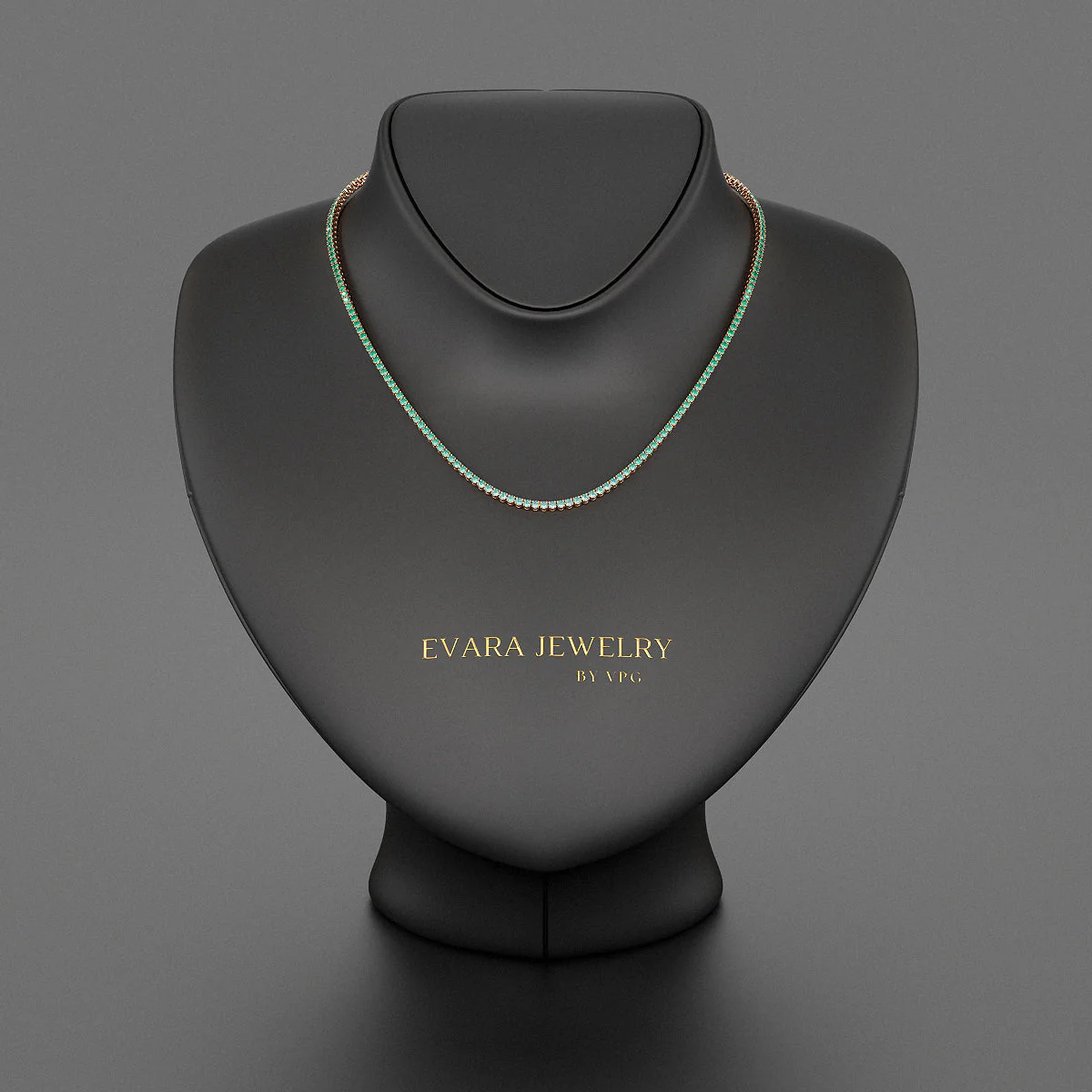 Natural Emerald Ombre Tennis Necklace in 14K/18K Gold - Image 8
