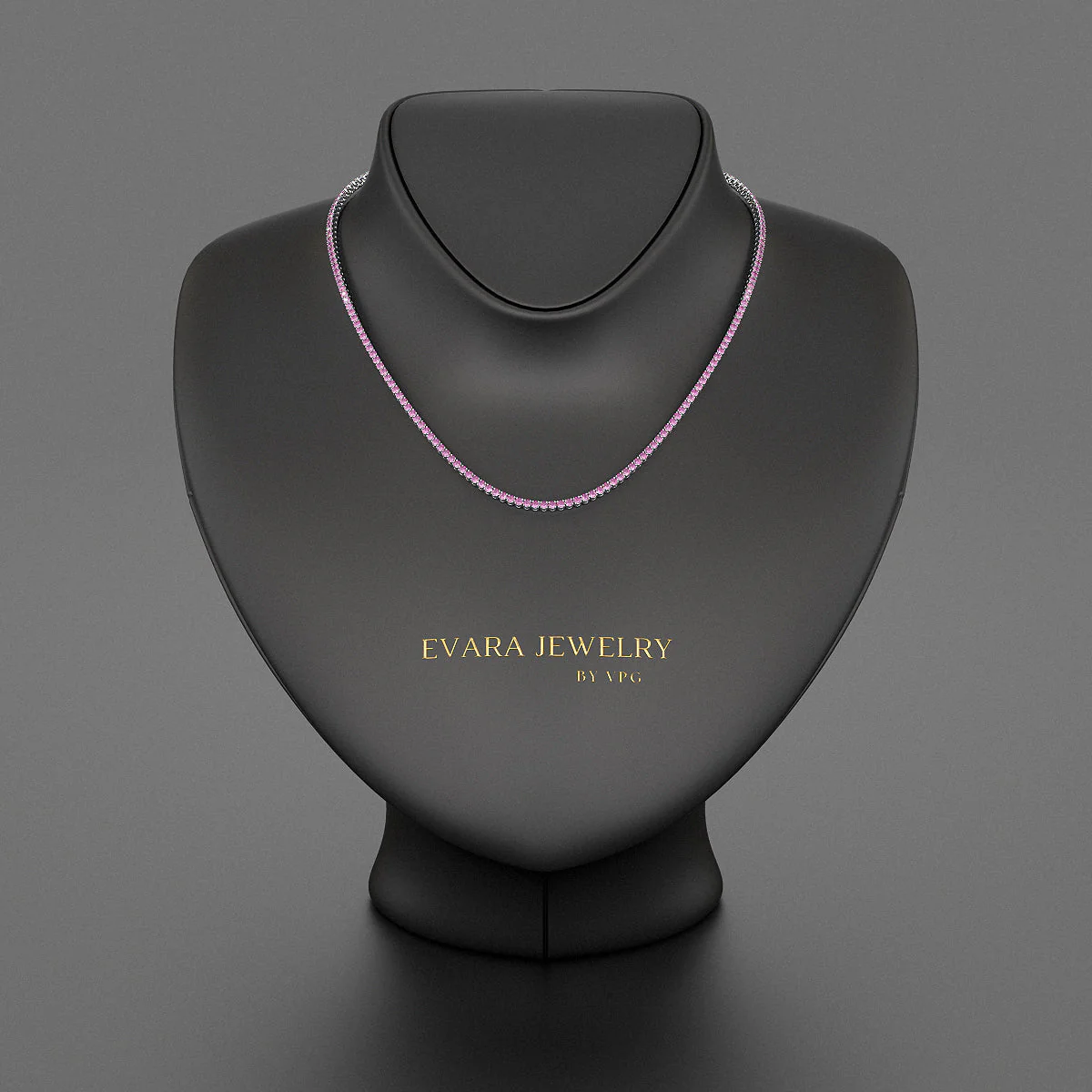 Natural Pink Sapphire Tennis Necklace in 14K/18K Gold - Image 11