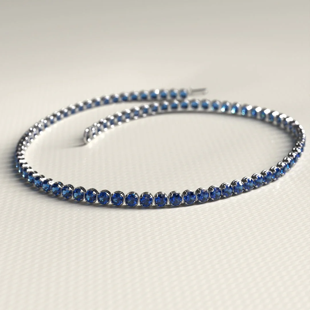 Natural Sapphire Tennis Bracelet in 14K/18K Gold, Blue September Birthstone - Image 11