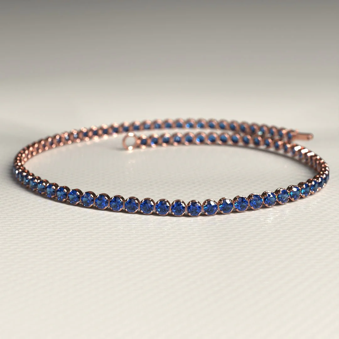 Natural Sapphire Tennis Bracelet in 14K/18K Gold, Blue September Birthstone - Image 13