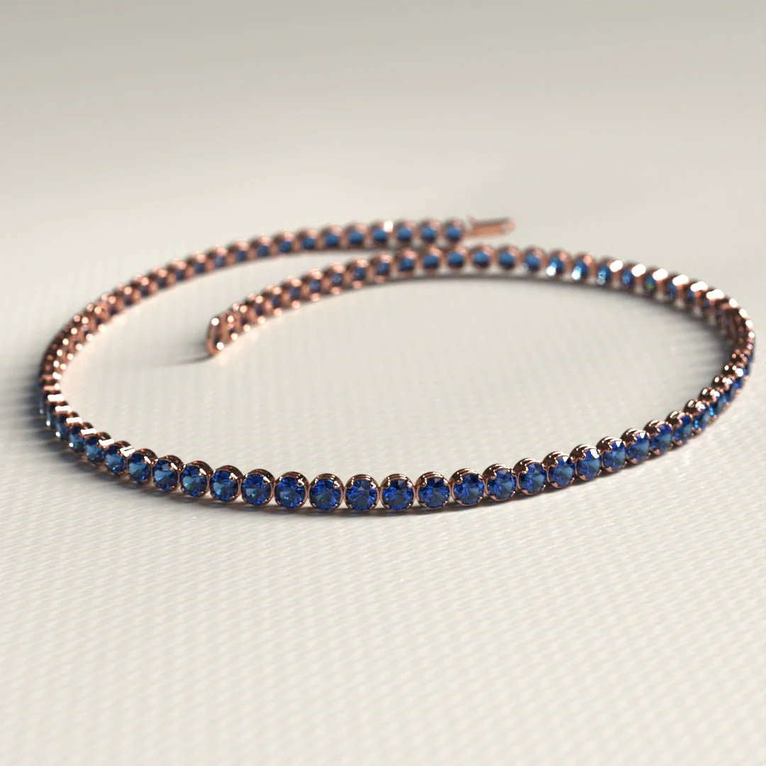 Natural Sapphire Tennis Bracelet in 14K/18K Gold, Blue September Birthstone - Image 14
