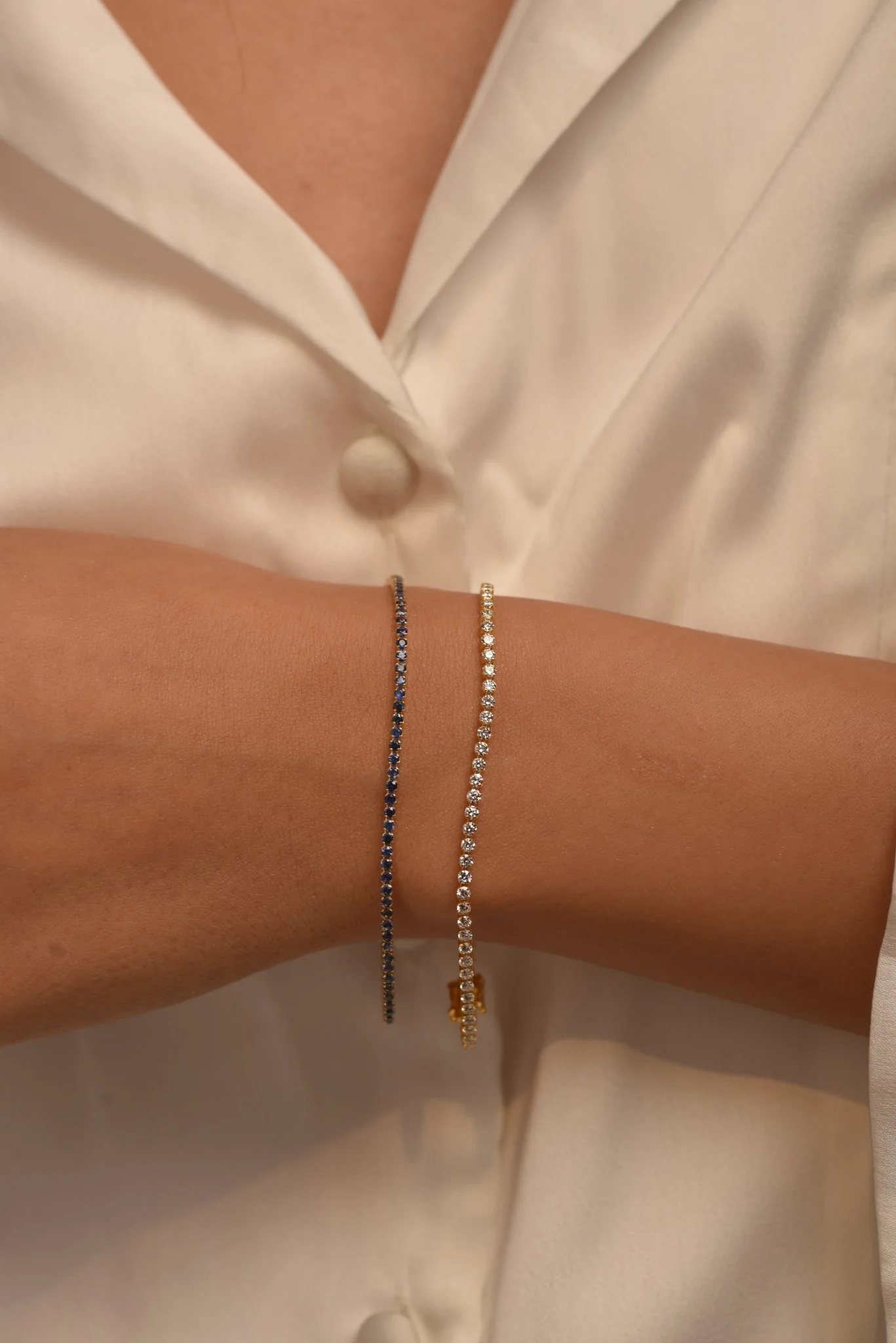 Natural Sapphire Tennis Bracelet in 14K/18K Gold, Blue September Birthstone - Image 4
