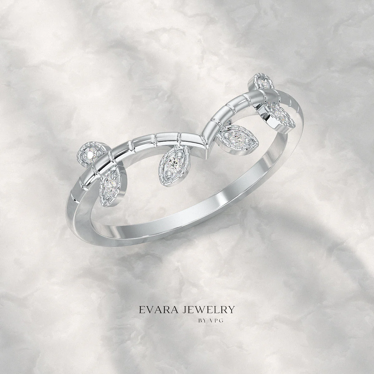 Nature Inspired Diamond Twig Stacking Ring - Image 12
