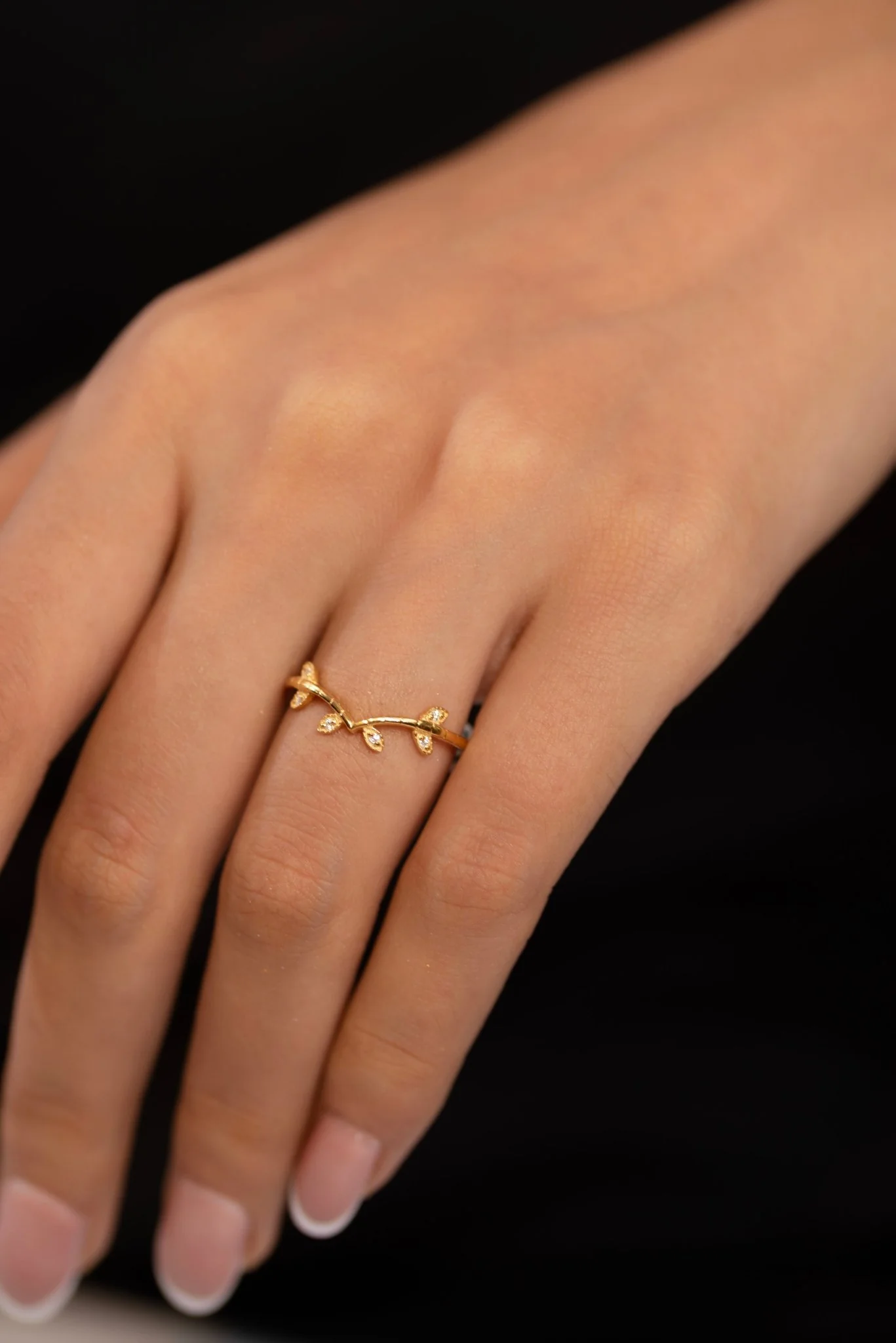 Nature Inspired Diamond Twig Stacking Ring - Image 6